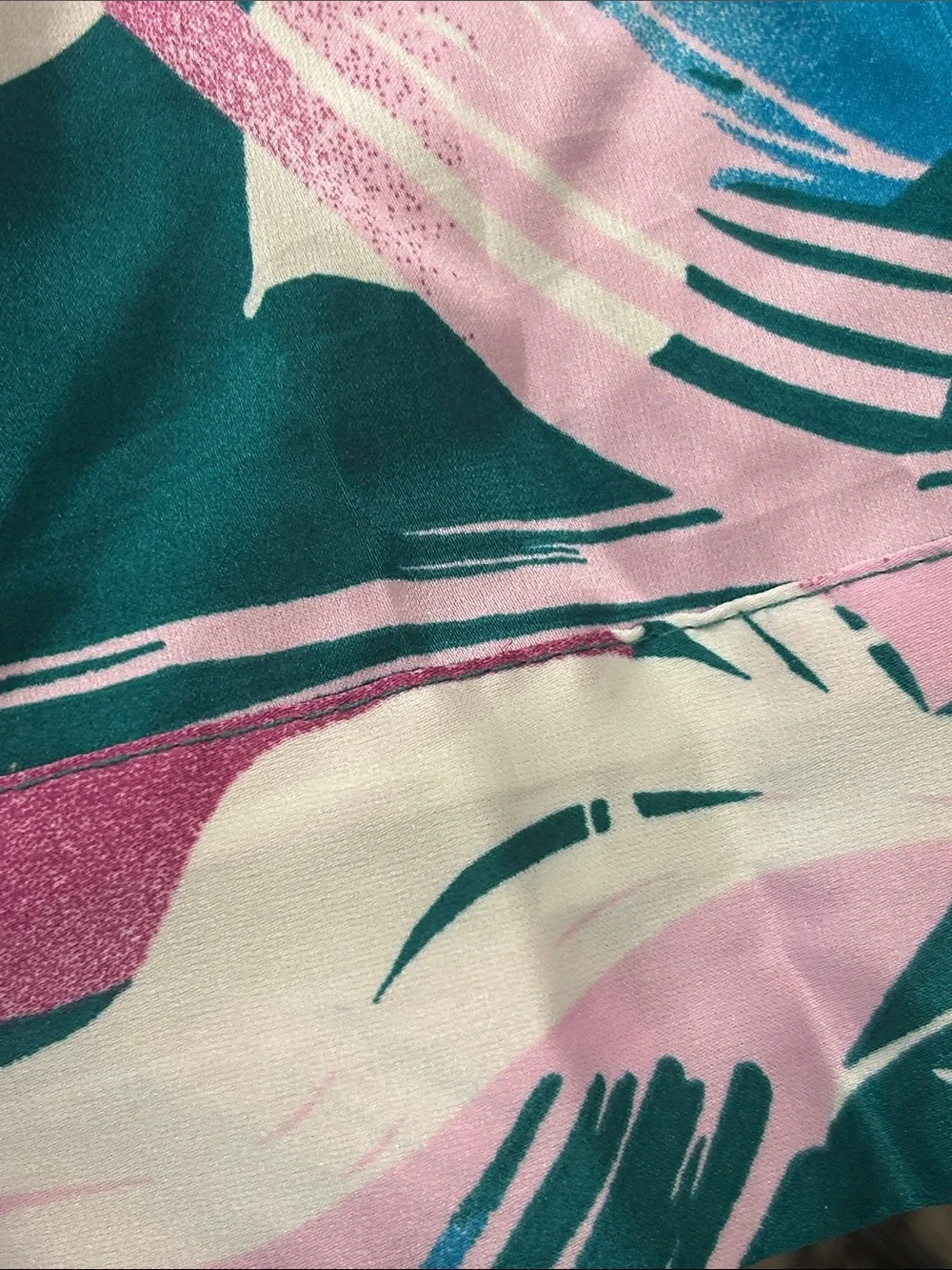 Vivid Teal & Pink/Magenta Fuschia tropical Print, Retro 80s/90s loungewear robe,